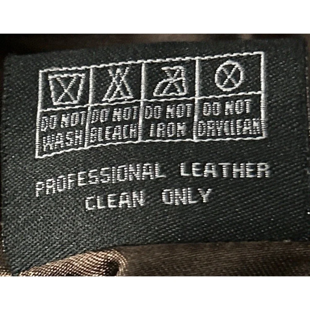 Saguaro Leather Suede Fringe Jacket Studded Cross Western Biker Brown Y2K Sz L - Picture 6 of 6